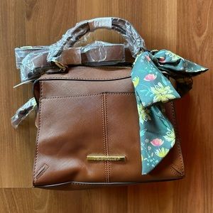 Steve Madden Breese Crossbody Bag  Satchel Purse Brown Cognac NWT